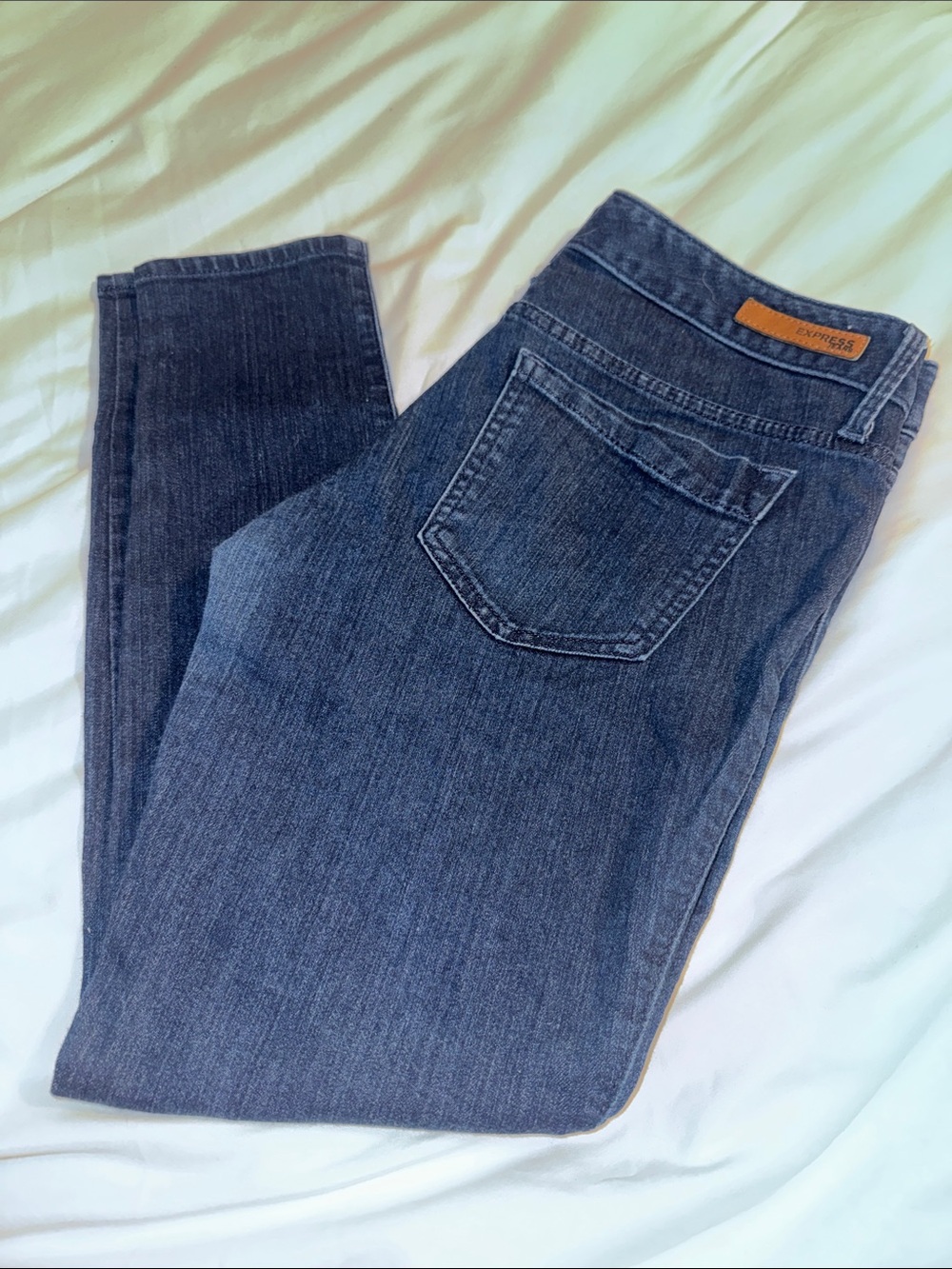Express Women's Skinny Jeans in Dark Blue Denim